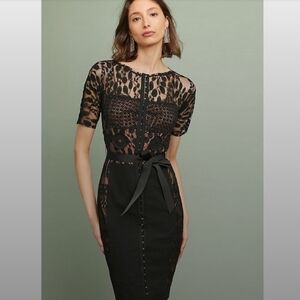 Byron Lars Black Lace Midi Dress